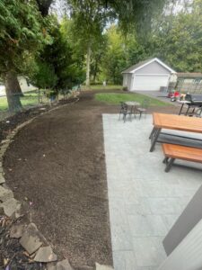 giving lawn the aeration treatment in pompton